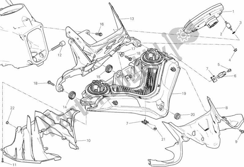 All parts for the Fanale Anteriore E Cruscotto of the Ducati Superbike 1199 Panigale R USA 2014